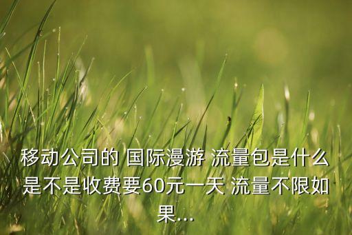 移動公司的 國際漫游 流量包是什么是不是收費(fèi)要60元一天 流量不限如果...