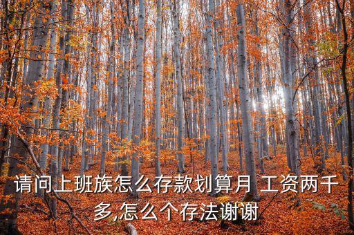 請(qǐng)問(wèn)上班族怎么存款劃算月 工資兩千多,怎么個(gè)存法謝謝