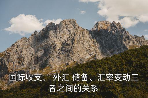 國際收支、 外匯 儲備、匯率變動三者之間的關(guān)系