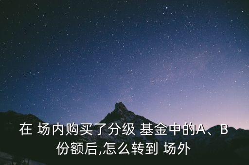 在 場(chǎng)內(nèi)購(gòu)買了分級(jí) 基金中的A、B份額后,怎么轉(zhuǎn)到 場(chǎng)外