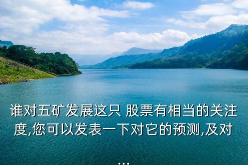 誰對五礦發(fā)展這只 股票有相當(dāng)?shù)年P(guān)注度,您可以發(fā)表一下對它的預(yù)測,及對...