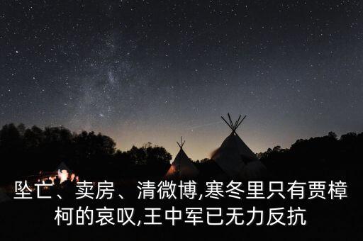 墜亡、賣房、清微博,寒冬里只有賈樟柯的哀嘆,王中軍已無力反抗