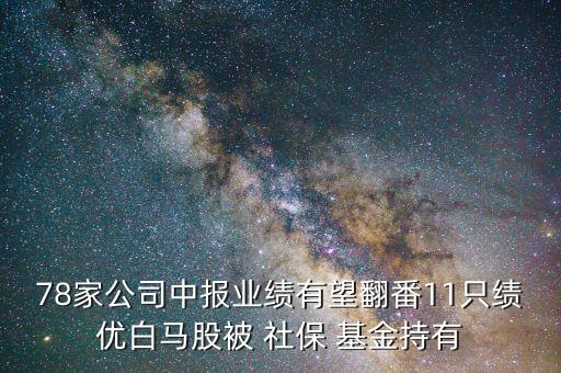 78家公司中報(bào)業(yè)績有望翻番11只績優(yōu)白馬股被 社保 基金持有