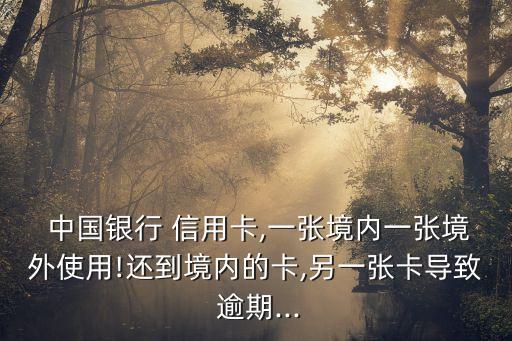  中國銀行 信用卡,一張境內一張境外使用!還到境內的卡,另一張卡導致 逾期...