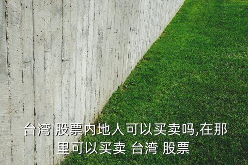  臺灣 股票內地人可以買賣嗎,在那里可以買賣 臺灣 股票