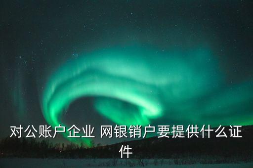 對(duì)公賬戶企業(yè) 網(wǎng)銀銷(xiāo)戶要提供什么證件