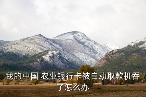 我的中國 農(nóng)業(yè)銀行卡被自動取款機吞了怎么辦