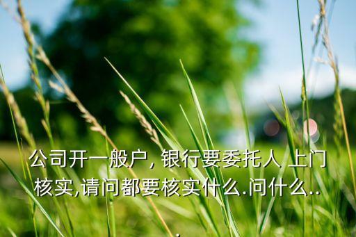 公司開(kāi)一般戶, 銀行要委托人 上門(mén)核實(shí),請(qǐng)問(wèn)都要核實(shí)什么.問(wèn)什么...