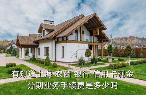 有知道上海 農商 銀行 信用卡現(xiàn)金分期業(yè)務手續(xù)費是多少嗎