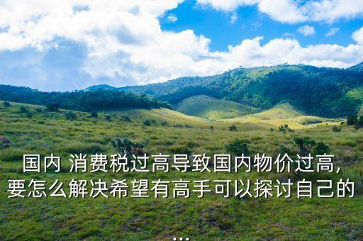 國內 消費稅過高導致國內物價過高,要怎么解決希望有高手可以探討自己的...