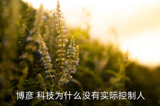  博彥 科技為什么沒(méi)有實(shí)際控制人