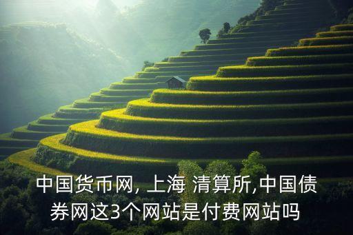 中國貨幣網, 上海 清算所,中國債券網這3個網站是付費網站嗎