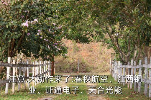注意,大動作來了:春秋航空、江西銅業(yè)、證通電子、天合光能