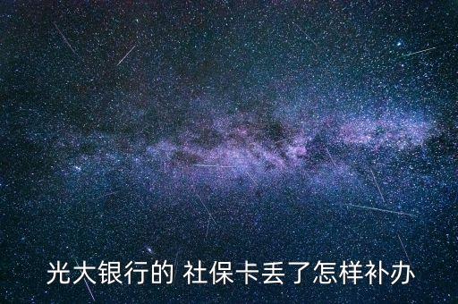  光大銀行的 社?？▉G了怎樣補(bǔ)辦