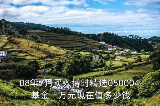 08年7月買入博時(shí)精選050004 基金一萬元現(xiàn)在值多少錢