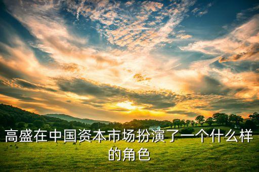 高盛在中國資本市場(chǎng)扮演了一個(gè)什么樣的角色