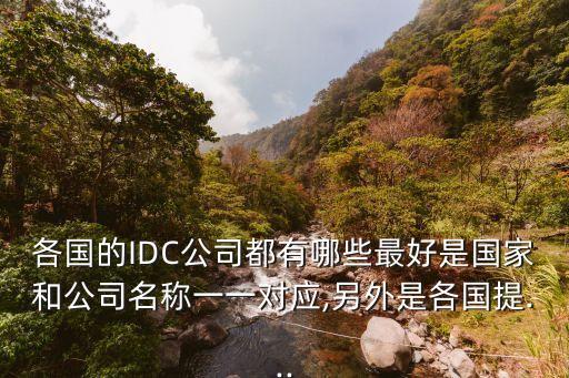 各國(guó)的IDC公司都有哪些最好是國(guó)家和公司名稱(chēng)一一對(duì)應(yīng),另外是各國(guó)提...