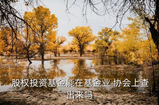  股權(quán)投資基金能在基金業(yè) 協(xié)會(huì)上查出來嗎