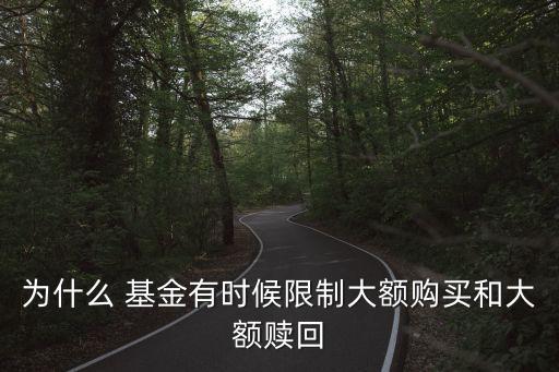 為什么 基金有時(shí)候限制大額購(gòu)買(mǎi)和大額贖回