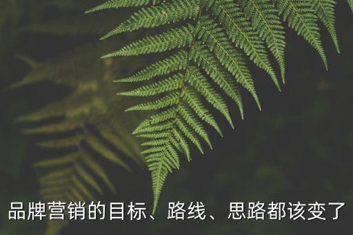 品牌營(yíng)銷(xiāo)的目標(biāo)、路線、思路都該變了