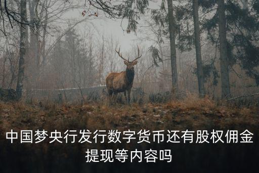 中國夢央行發(fā)行數(shù)字貨幣還有股權傭金提現(xiàn)等內(nèi)容嗎
