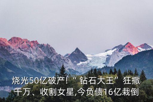 燒光50億破產(chǎn)!“ 鉆石大王”狂撒千萬(wàn)、收割女星,今負(fù)債16億栽倒