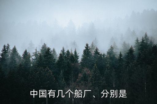 中國(guó)有幾個(gè)船廠、分別是