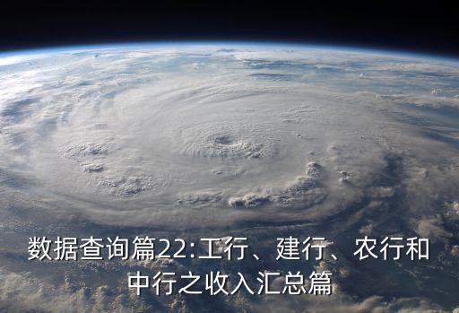 數(shù)據(jù)查詢篇22:工行、建行、農(nóng)行和中行之收入?yún)R總篇