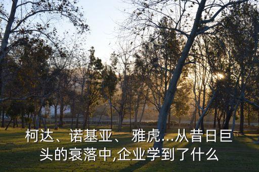 柯達(dá)、諾基亞、 雅虎...從昔日巨頭的衰落中,企業(yè)學(xué)到了什么