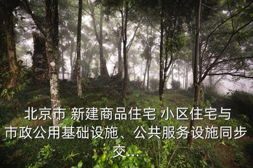  北京市 新建商品住宅 小區(qū)住宅與市政公用基礎(chǔ)設(shè)施、公共服務(wù)設(shè)施同步交...
