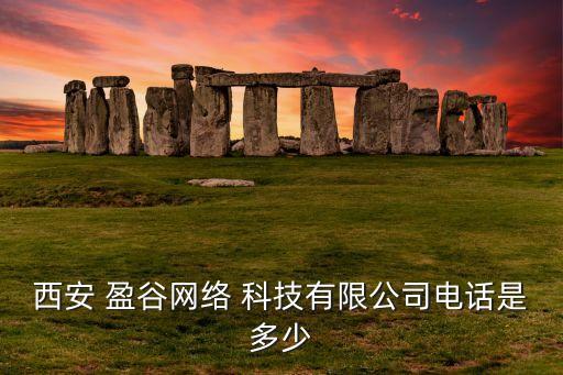 西安 盈谷網絡 科技有限公司電話是多少