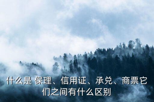 什么是 保理、信用證、承兌、商票它們之間有什么區(qū)別