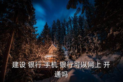建設 銀行 手機 銀行可以網(wǎng)上 開通嗎