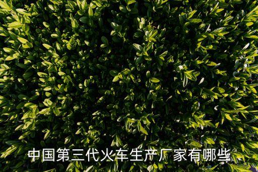 中國(guó)第三代火車(chē)生產(chǎn)廠家有哪些