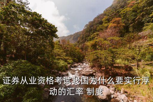 證券從業(yè)資格考試我國(guó)為什么要實(shí)行浮動(dòng)的匯率 制度