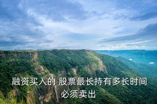  融資買(mǎi)入的 股票最長(zhǎng)持有多長(zhǎng)時(shí)間必須賣(mài)出