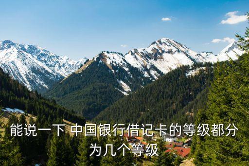 能說一下 中國銀行借記卡的等級都分為幾個(gè)等級