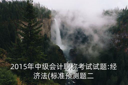 2015年中級會計職稱考試試題:經(jīng)濟法(標(biāo)準(zhǔn)預(yù)測題二