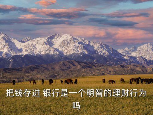 把錢存進(jìn) 銀行是一個(gè)明智的理財(cái)行為嗎