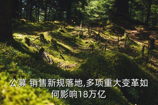 公募 銷售新規(guī)落地,多項(xiàng)重大變革如何影響18萬億