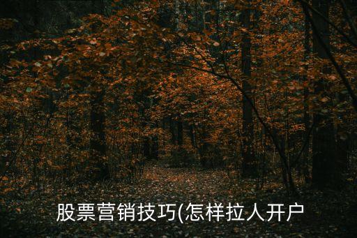  股票營(yíng)銷技巧(怎樣拉人開(kāi)戶