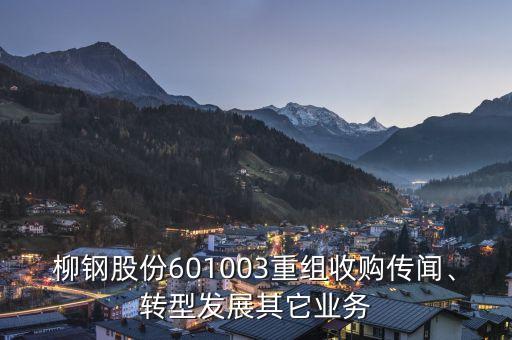 柳鋼股份601003重組收購傳聞、轉(zhuǎn)型發(fā)展其它業(yè)務