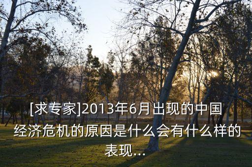 [求專家]2013年6月出現(xiàn)的中國 經(jīng)濟(jì)危機(jī)的原因是什么會有什么樣的表現(xiàn)...