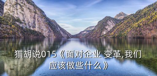 貓胡說015《面對企業(yè) 變革,我們應該做些什么》
