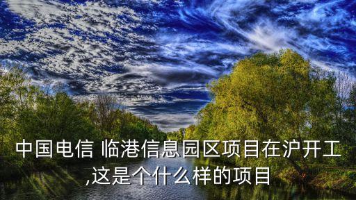 中國電信 臨港信息園區(qū)項(xiàng)目在滬開工,這是個(gè)什么樣的項(xiàng)目