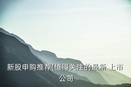 新股申購推薦(值得關注的最新 上市 公司