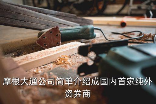 摩根大通公司簡(jiǎn)單介紹成國(guó)內(nèi)首家純外資券商