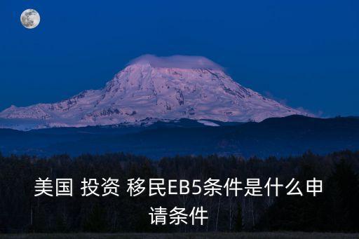 美國 投資 移民EB5條件是什么申請(qǐng)條件