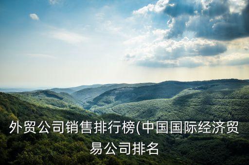 外貿(mào)公司銷售排行榜(中國國際經(jīng)濟貿(mào)易公司排名