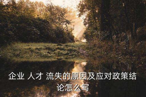 企業(yè) 人才 流失的原因及應對政策結論怎么寫